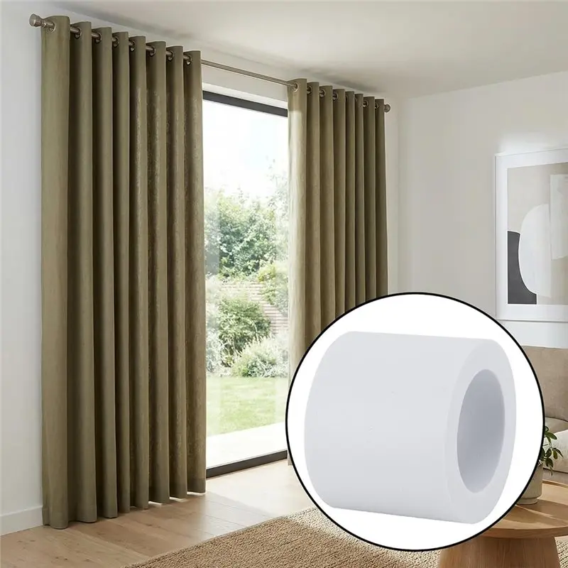 ABUN-For Uniform Drapery Spacing 50Mm 16 Pcs EVA Foam Curtain Spacers For Home Rod Attachment
