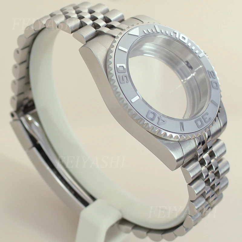 40Mm Horloge Case 5-Link Strap 316l Roestvrij Staal Voor Seiko Nh35 Nh36 Nh38/34 Miyota 8215 Eta 2824 Beweging 28.5Mm Wijzerplaat Hot Sale