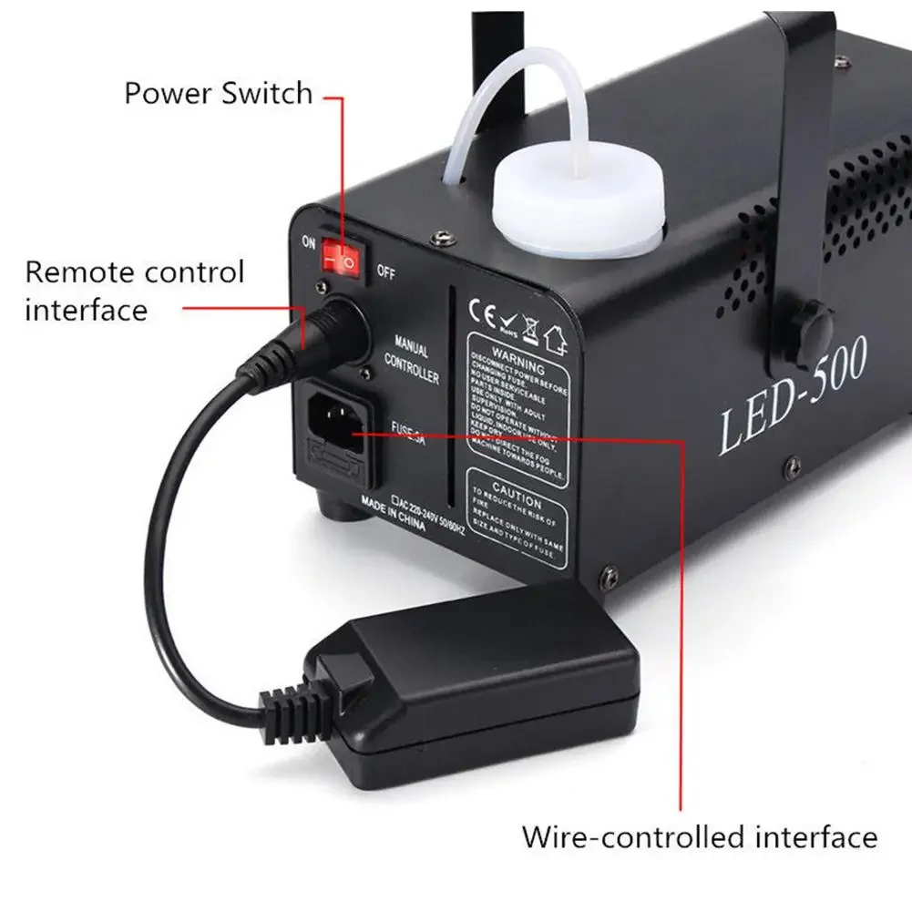 Stage Smoke Ejector ไร้สาย 500W เครื่องสูบบุหรี่ RGB สี LED เครื่องหมอก LED Fogger สําหรับ DJ Party LED Stage Light