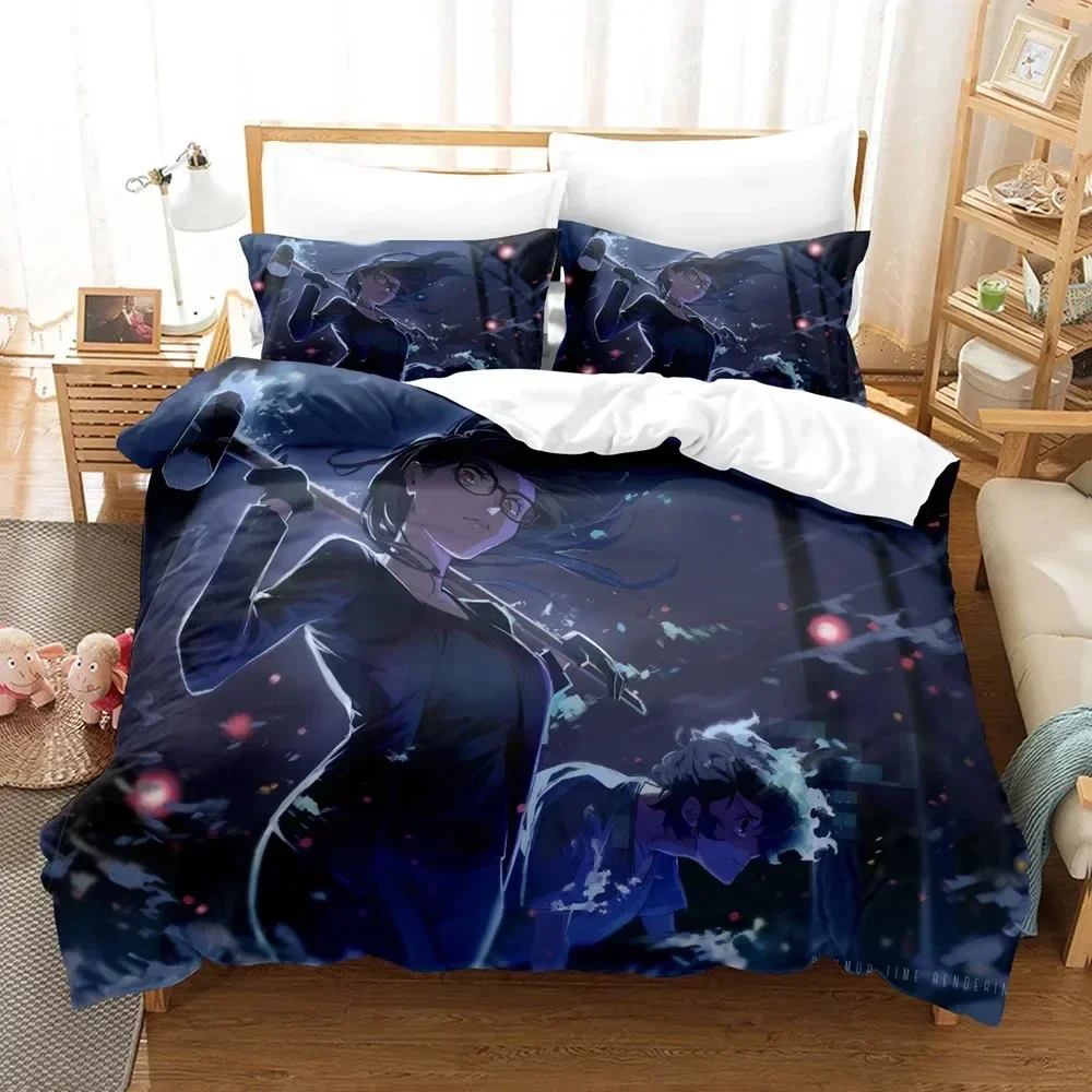 

3D Anime Summer Time Rendering Ushio Bedding Set Duvet Cover Sheet Printed Pillowcase Bed Full Queen King Size Comforter Bedroom