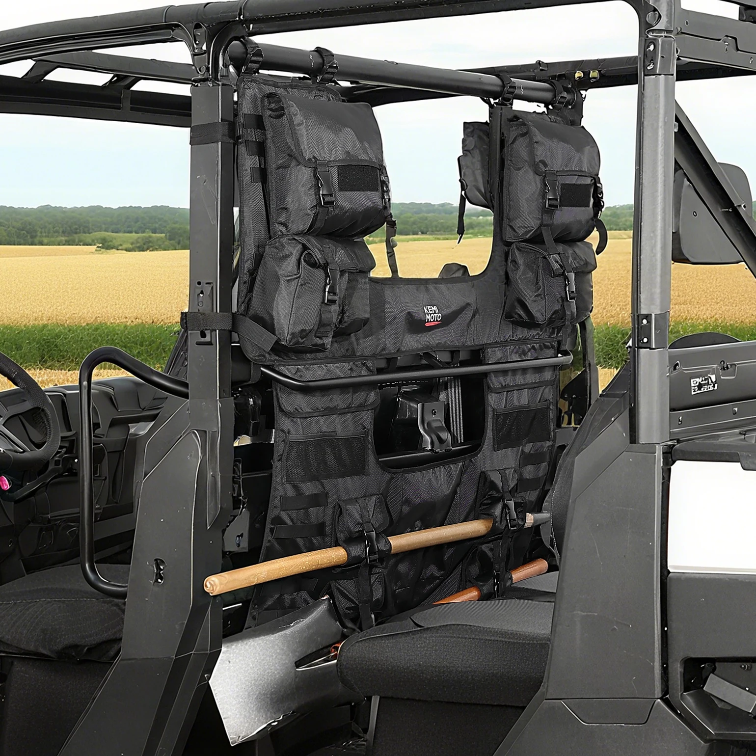 KEMIMOTO UTV Water-Resistant Storage Bag Seat Back Rack Compatible with Polaris Ranger for Can-Am Defender for CFMOTO Uforce
