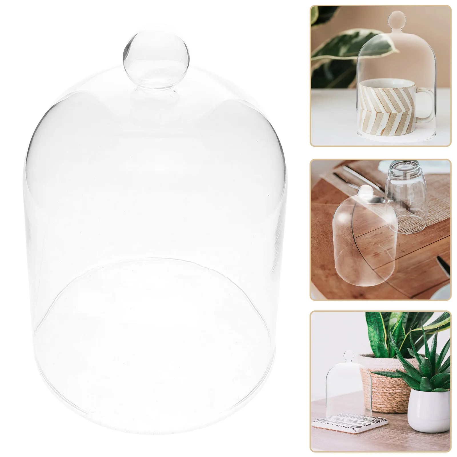 

Изысканный стеклянный колпак-купол для стабилизированных цветов, цветов, сохраненных в форме, и мелких предметов, креативный декор, стеклянный колпак-купол