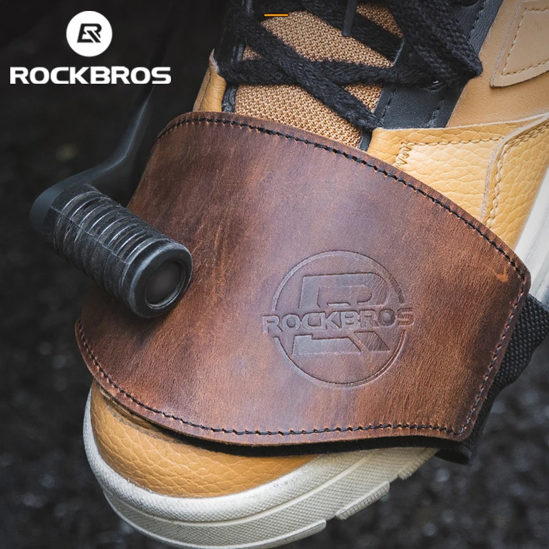 ROCKBROS-cubierta de zapato de palanca de cambio de motocicleta, almohadilla de cambio de marchas de cuero antideslizante y resistente al desgaste,