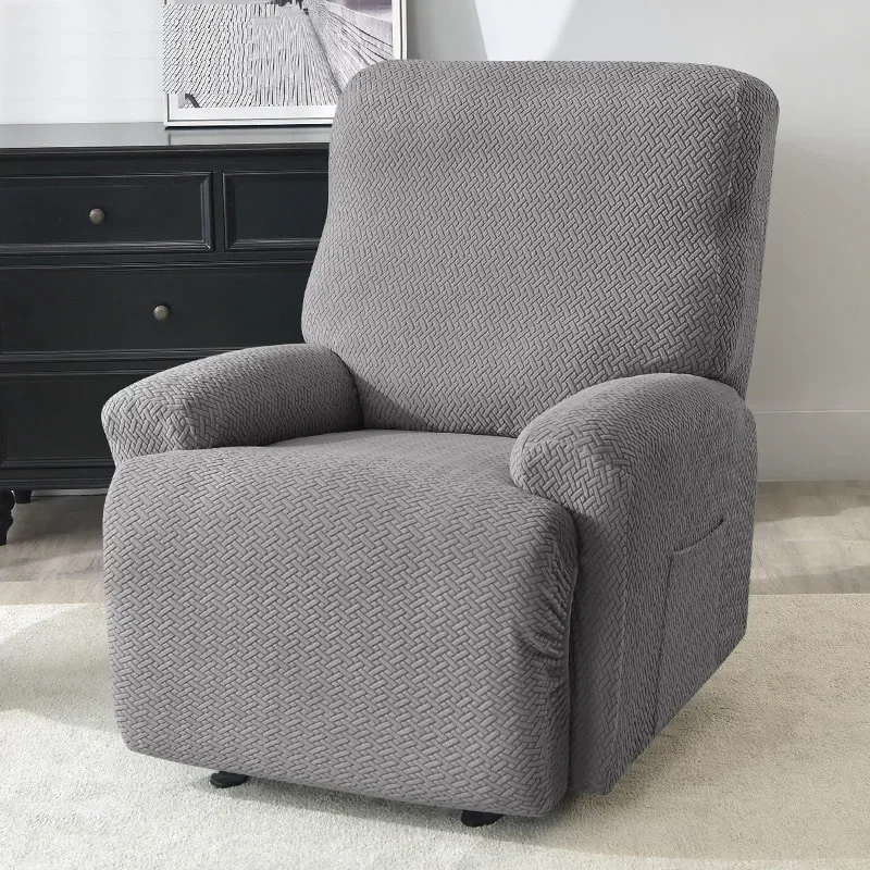 1/2/3 Seater Recliner Sofa Cover Jacquard Solid Color Lazy Boy Armchair Covers Stretch Dustproof Couch Slipcover for Living Room