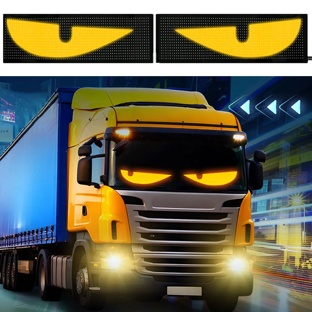 1pair-devil's-eye-hard-screen-for-windshield-16x64led-usb-led-matrix-panel-programmable-led-display-light-for-cars-suvs-trucks