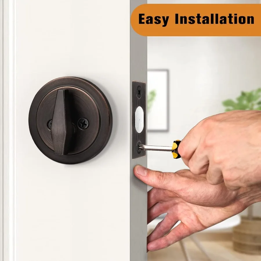 اسطوانة واحدة ديدبولت للباب الخارجي مع مفاتيح مختلفة قفل باب الدخول مع مفاتيح لمسة نهائية برونزية مفاتيح مكونة من 6 قطع مجموعة دي
