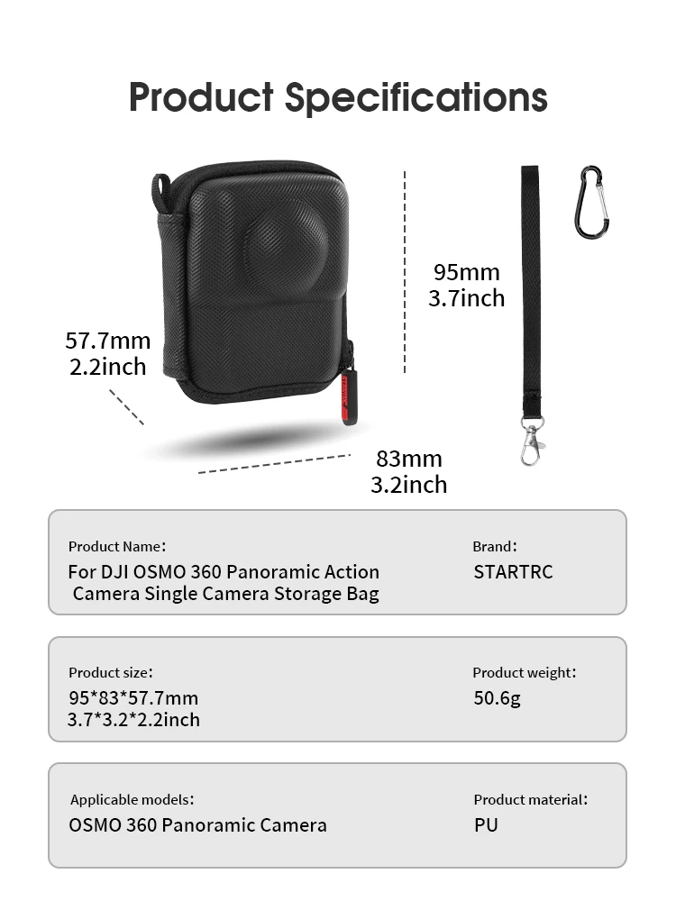 Aufbewahrungstasche für DJI OSMO 360 1 2 Ⅱ Tragetasche Tragbare Mini-Box Sportkamera Wasserdichte Schutztasche OSMO 360 Zubehör – Detail 10