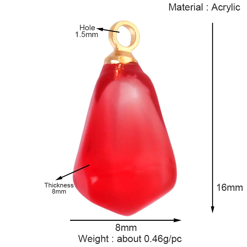 Arylic 3D Obst Erdbeere Traube Mango Durian Wassermelone Kirsche Granatapfel Charm Anhänger, Schmuck Halskette Armband Versorgung S18 – Detail 17