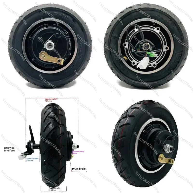 10 Inch Electric Skateboard Brushless Wheel Hub Drum Brake Motor Including Tire Mini Electric Vehicle Motor 350W 500W