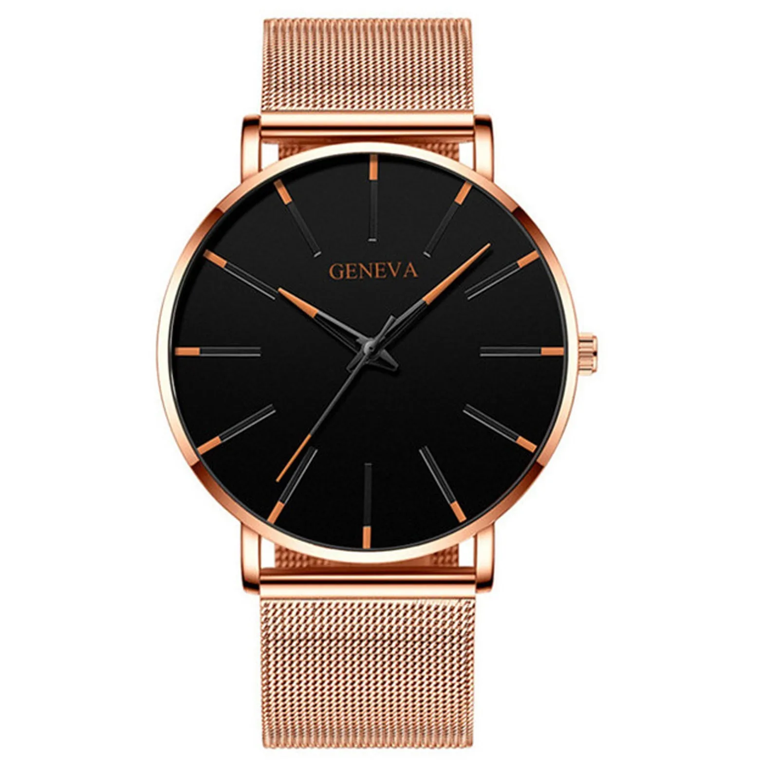 Men\'s Fashion Ultra Thin Watches Business Stainless Steel Mesh Quartz Watch High Quality Atmosphere Luxury Fashion