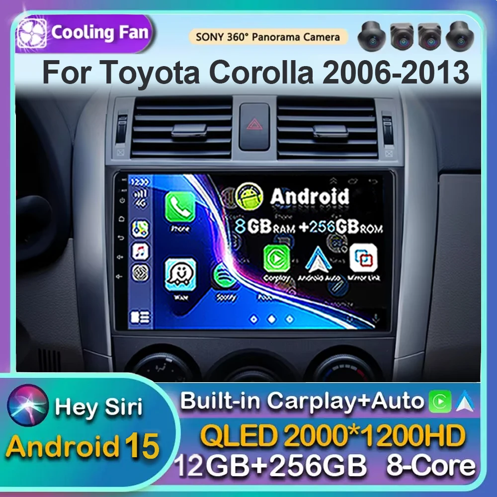 

Android 15 For Toyota Corolla 2006 2007 2008 2009 2010 2011 2012 2013 Car radio Navigation Multimedia Player Carplay Auto Stereo