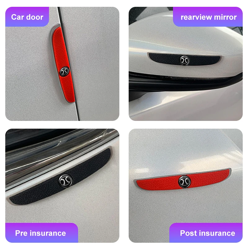 ل BAIC بكين سينوفا X7X25 X35 X55 X65 BJ20 EV5 BJ40 BJ80 4 قطعة باب السيارة المضادة للتصادم قطاع مرآة الرؤية الخلفية حماية ملصقات #6