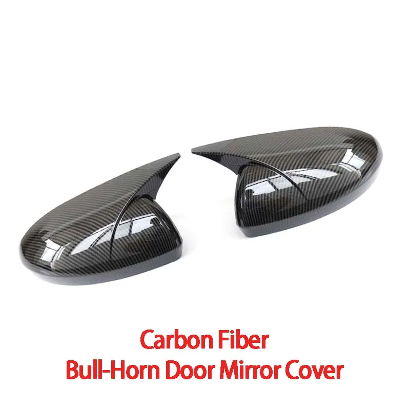 For Nissan Sylphy Bull-Horn Door Mirror Cover 2019 2020 2021 2022 2023 2024 Carbon Fiber Glossy Black Car Decoration Upgrade