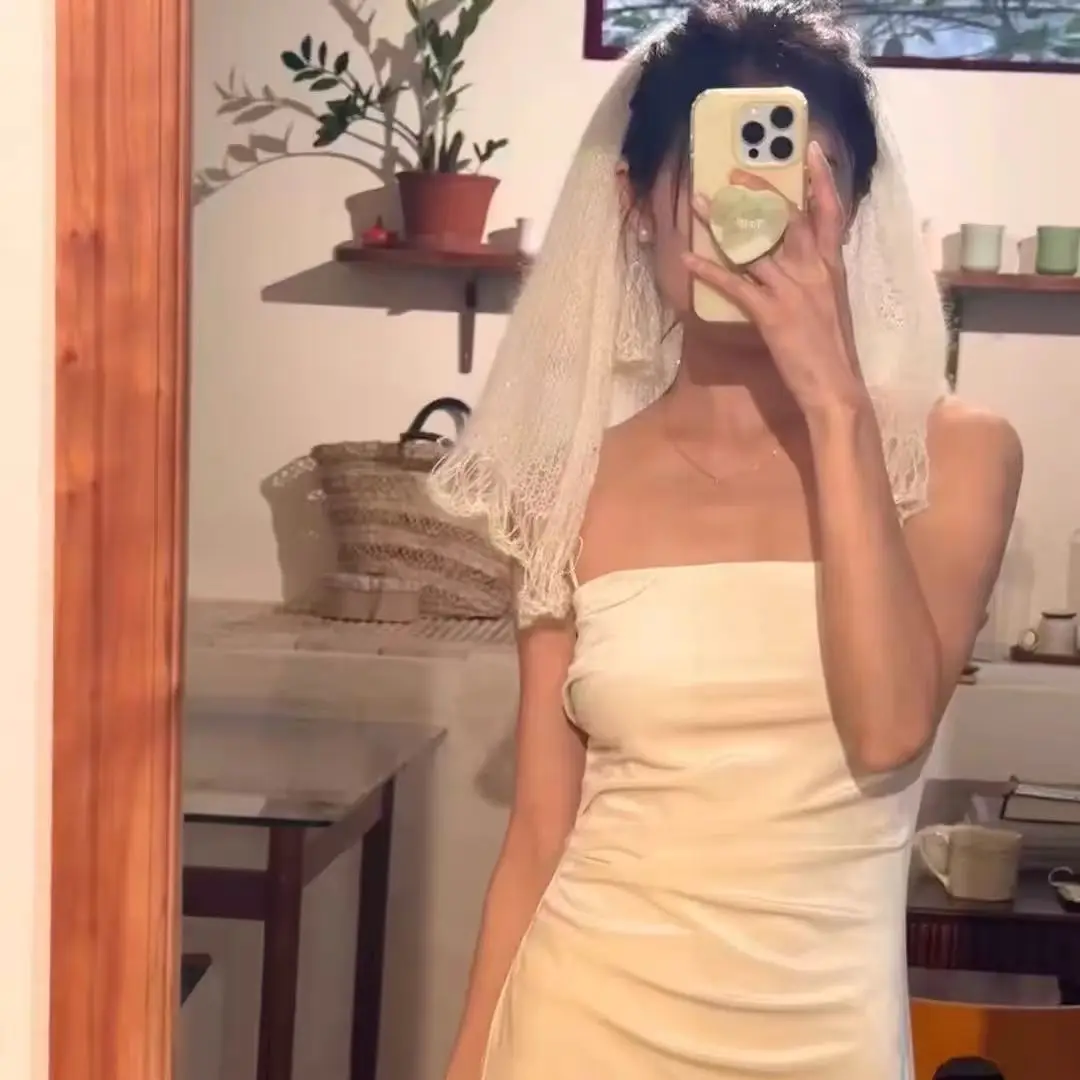 

Французская свадебная фата с кисточками, мягкая вязаная из мохера, полупрозрачная, в богемном стиле, для церемонии в часовне, для подружек невесты, шаль для помолвки