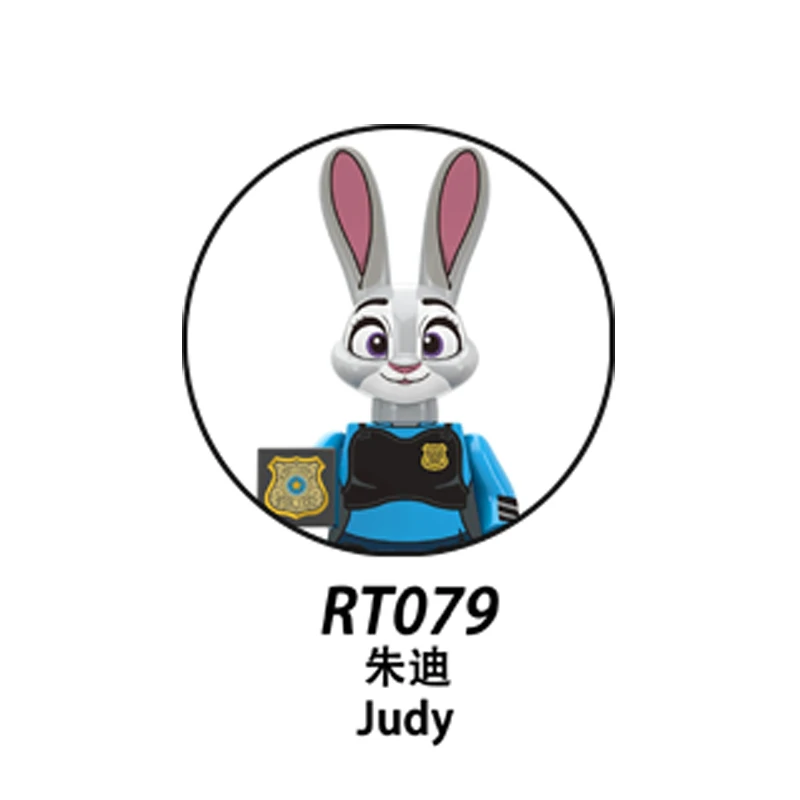 Nouvelles figurines de blocs de construction Zootopia RT8012, Nick, Judy, Dawn Bellwether, Leodore Lionheart, Flash, chef Bogo, dessin animé à collectionner