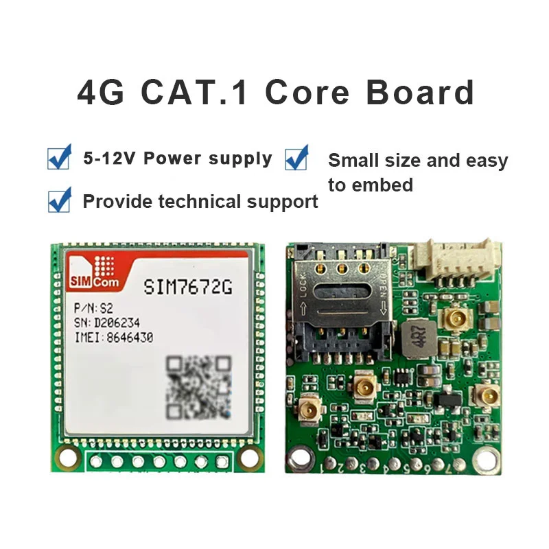 Core BoardIn Stock SIMcom SIM7670E SIM7672G SIM7672NACAT1 Core Board , Qualcomm chip, support Data+GNSS(optional) without voice.