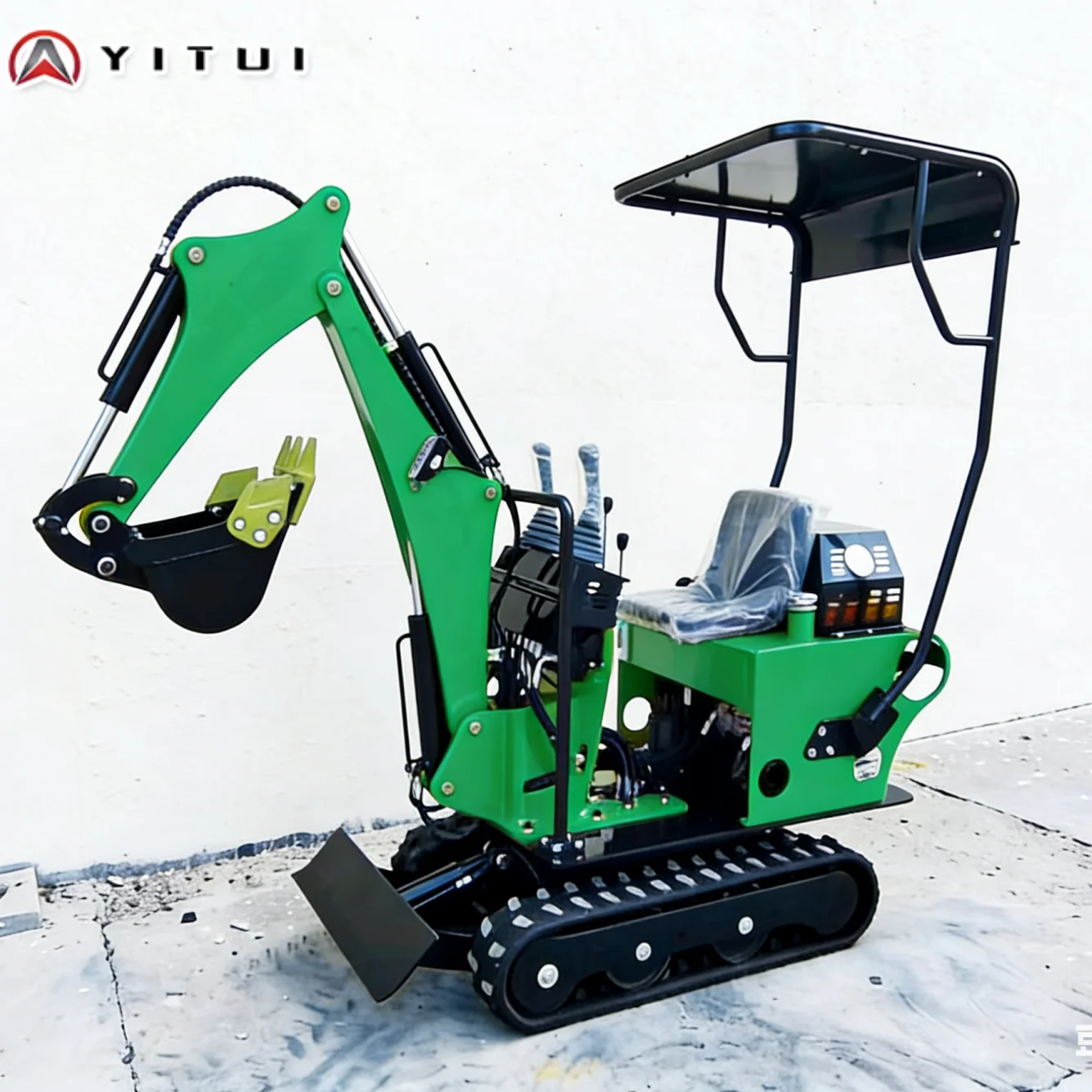 Miniexcavadora compacta personalizada, excavadora pequeña de 0,8 toneladas con pistas de goma para construcción de jardín, paisajismo de granja