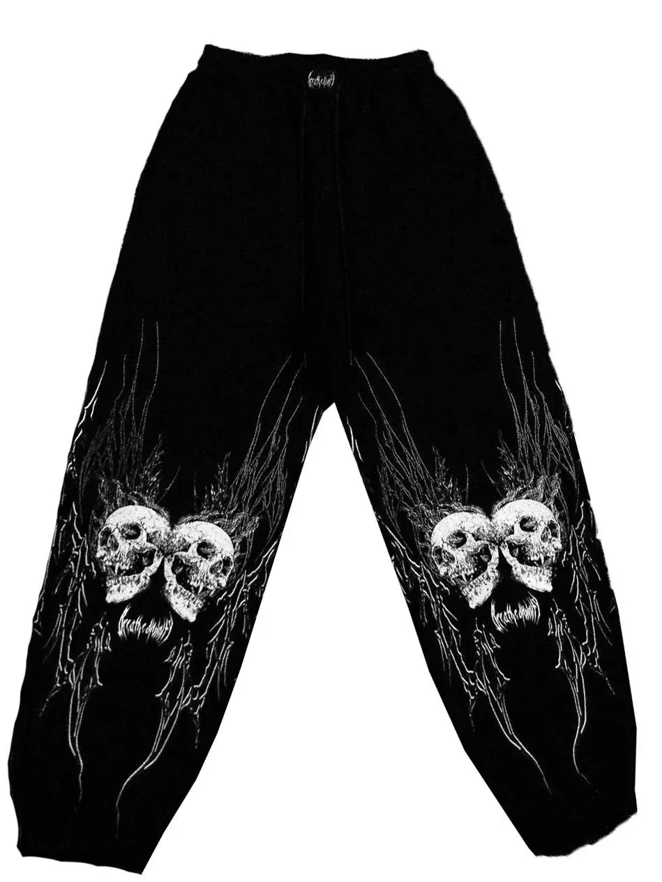 

Dark Punk Print Pattern Men's Casual Pants Personalized Street Hip-hop Rap Street Pants Elastic Loose Casual Pants