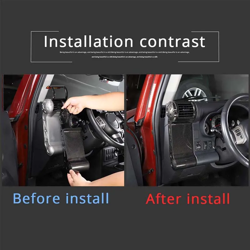 For Toyota FJ Cruiser 07-21 Both Side Air Conditioner Outlet Frame Decoration Cover ABS Carbon Fiber Texture Interior Accessory