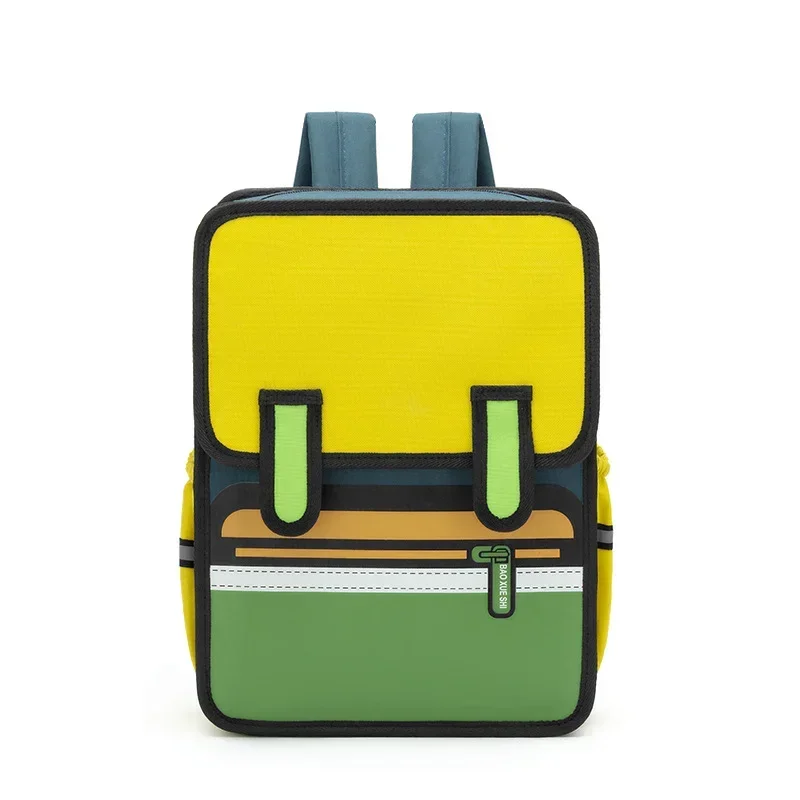 Borse di stoffa Oxford ragazze ragazzi Jump Style zaino 3D 16 pollici 2D disegno Anime fumetto zaino per studenti Daypack