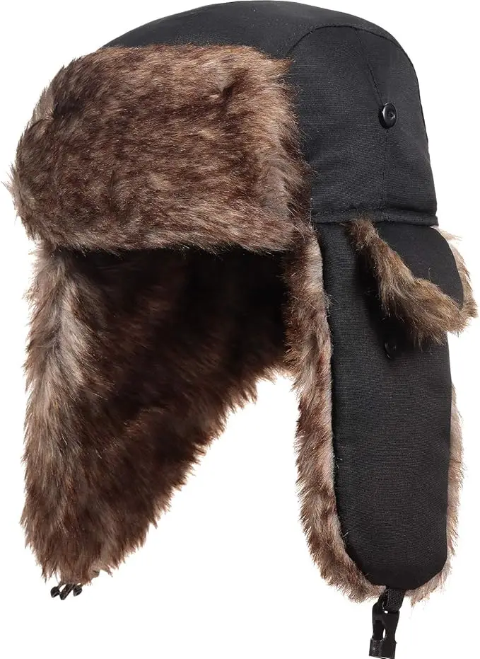 

Unisex Winter Trapper Hat Warm Comfortable with Faux Fur Ear Flaps VersatileWinterHatforMenAndWomen.Winter Hunting Hats Warm Hat