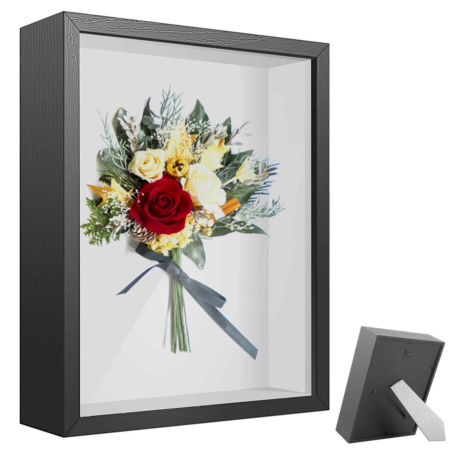 Shadow Box Picture Frame Wall Mounted Shadow Box Simple Elegant Display Cases Rectangle for Display Photos Medals Awards