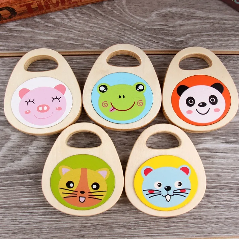 Infant Montessori Toys Wooden Xylophone Baby Music Instrument Toys Wooden Castanets Preschool Early Learning Toys for Baby