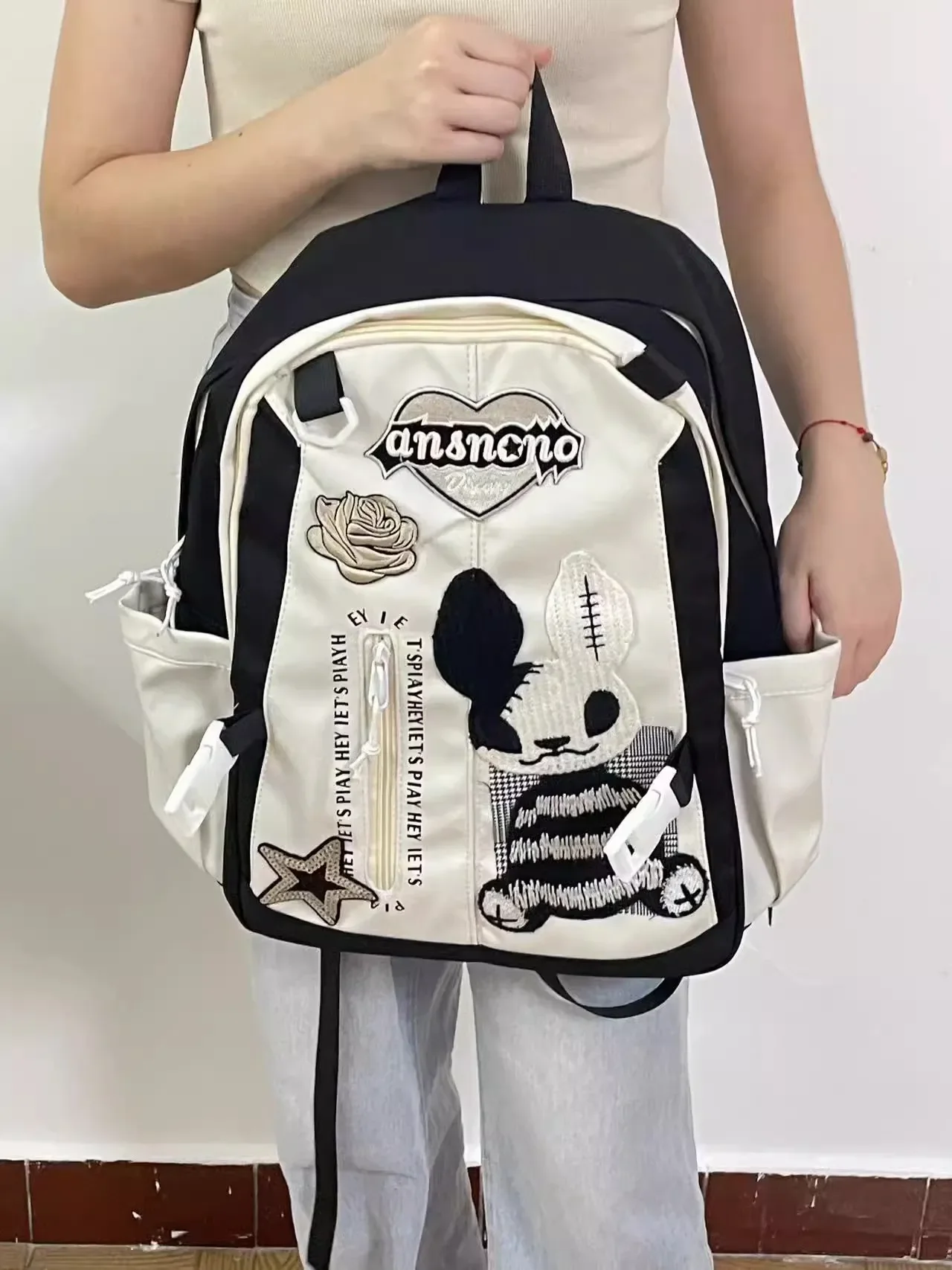 Women Subculture Y2k Backpack Large Capacity Girls Rabbit School Bag Korean Fashion Backpack Cool Harajuku Travel Bags 2025 New