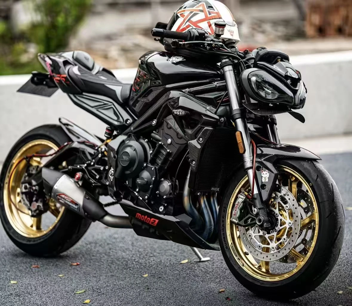 motorcycle new Water tank protective plate cover100% carbon brazing FOR triumph street triple 660 765 S/R/RS 2020 2021 2022