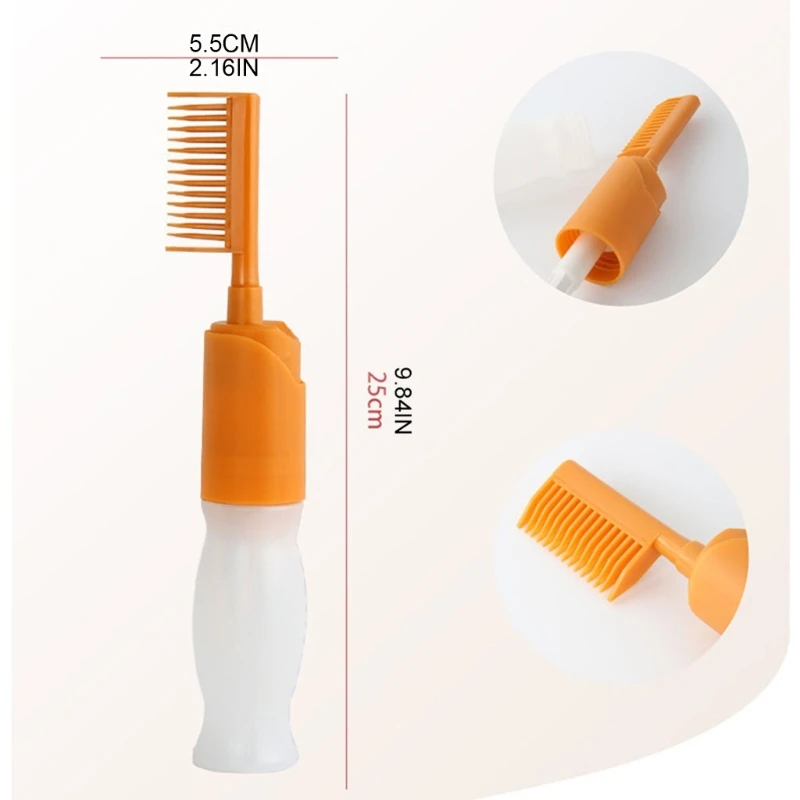 Cepillo aplicador tinte para cabello, botella vacía para salón, dispensador tinte para cabello, peine para teñir,