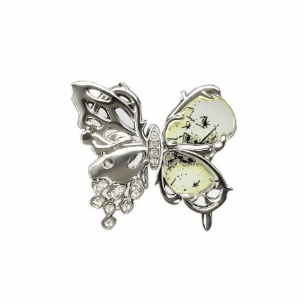 Decors Metal Butterfly Waist Tightener Adjustable Rhinestones Waist Adjuster Alloy Detachable Button Tightener Jeans