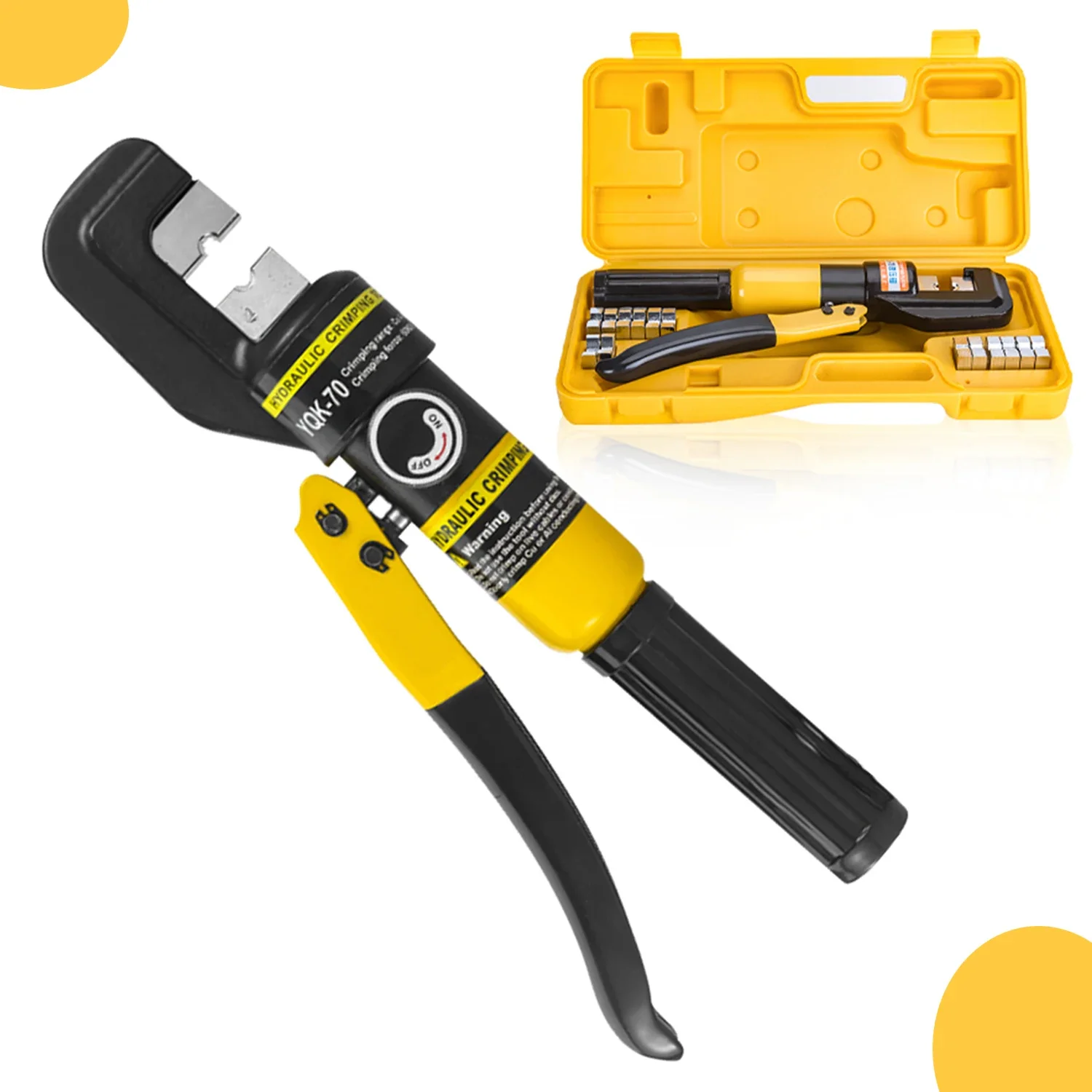 

YQK-70 Hydraulic Crimping 6 Tons Hydraulic Wire Crimping Tool Battery Cable Lug Terminal Crimper with 8 Pairs of Dies 4-70mm²