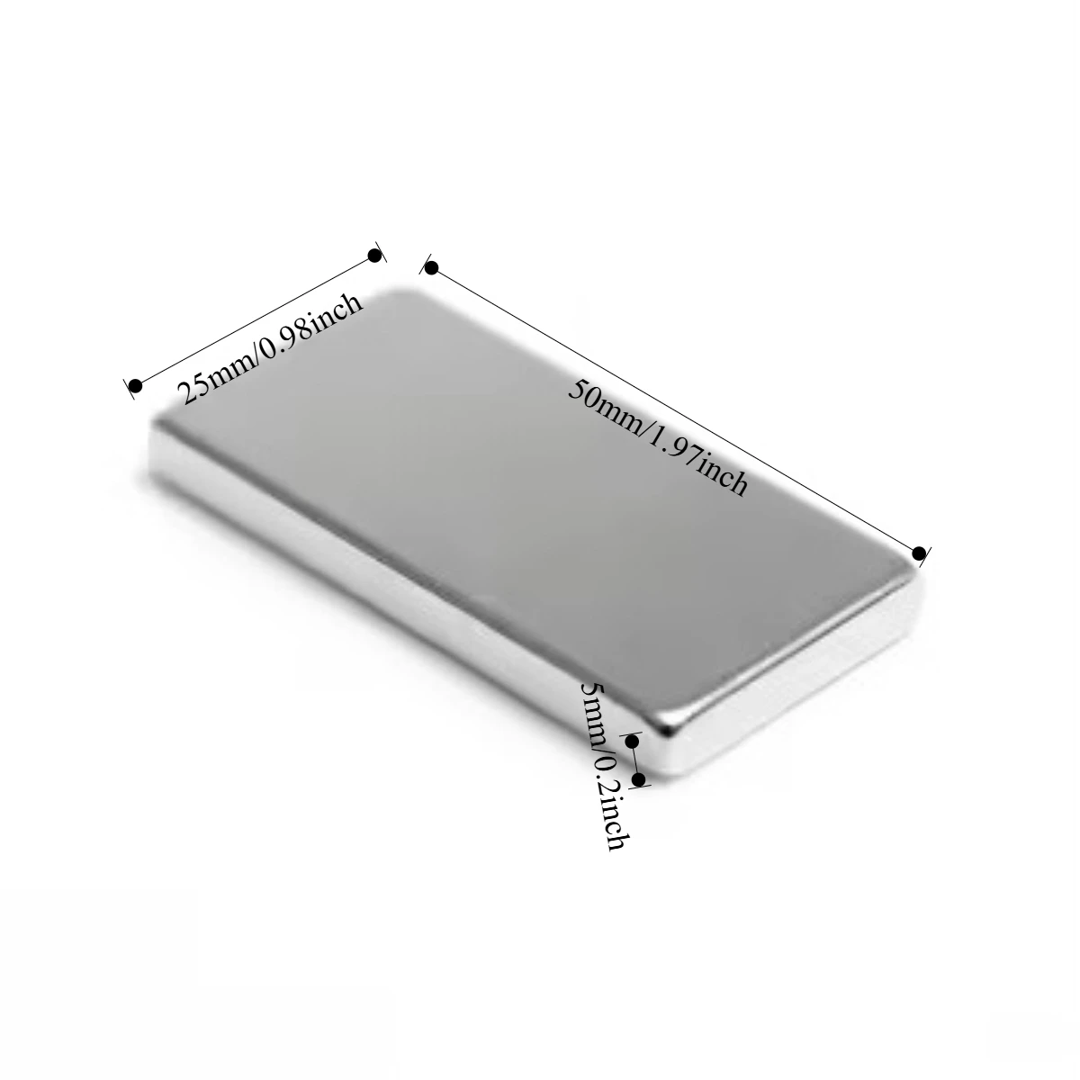 N52 50x25x5 Rectangle Square standard size Motor 50*25*5 Generation Rare Earth Magnet Neodymium Bar Block Strong Search Magnetic