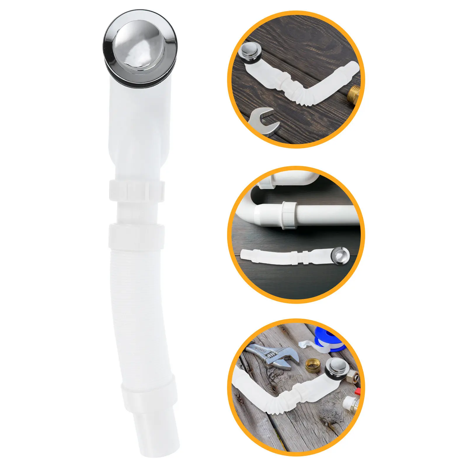 Flexible Bathtub Drain Pipe Expandable Plastic Tub Drain Hose Extension Bathroom Drainage Pipe Leak Proof Odor Prevention