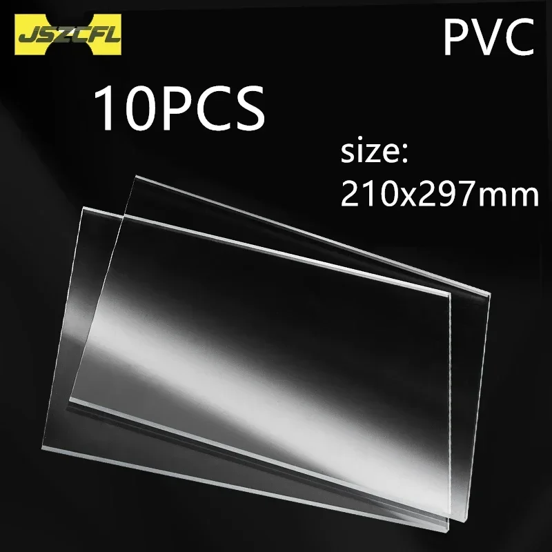 10 Uds A4 210X297mm tablero de PVC transparente espesor 0,2 MM-2MM hoja de plástico duro placa delgada para varias placas deflectoras DIY