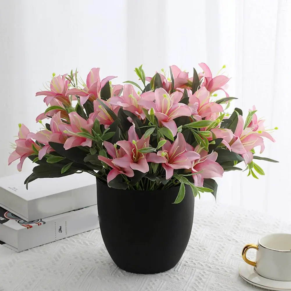 Fake Flower Emulational Artificial Flower Faux Silk Scene Setting  Vivid Home Decorative Fake Flowers