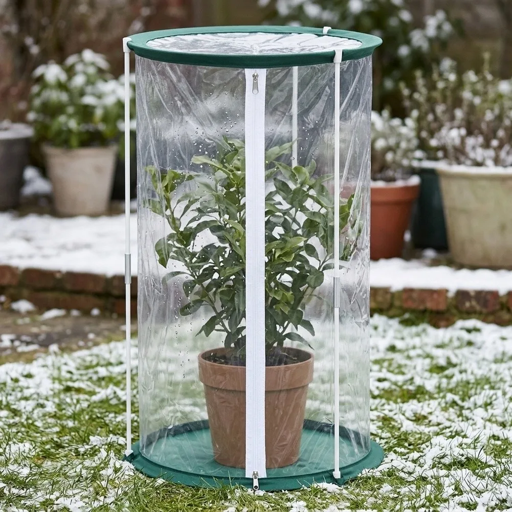 1 Set Foldable Transparent PVC Greenhouse Cover Winter Frost Protection Plant Insulation Shed For Outdoor Garden Potted Plants