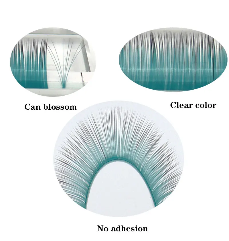 Color Single Grafted False Eyelashes Mixed Length Natural Soft Extension  0.07/0.10mm C/D 8-15mm Makeup Manual Flowering