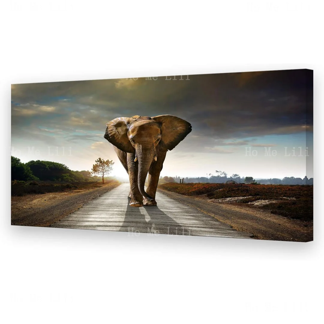 Elephant Prints Wall Art Animals Photo Pictures Painting On Canvas Decor For Living Room Bedroom Home Office Kitchen Wall Decor