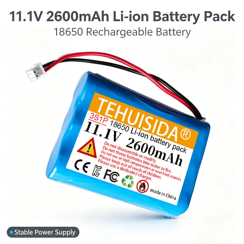 High Quality 11.1V 2600mAh 3S1P 100% New 18650 Lithium-ion Battery Pack With PH Plug For Backup Power Ups CCTV Camerar, Etc