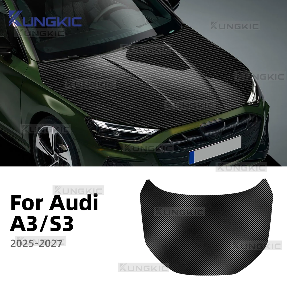 

For Audi A3 S3 2025 2026 2027 LHD RHD Car Front Bonnet Engine Hood Carbon Fiber Pattern TPU PPF Wrap Protection Film