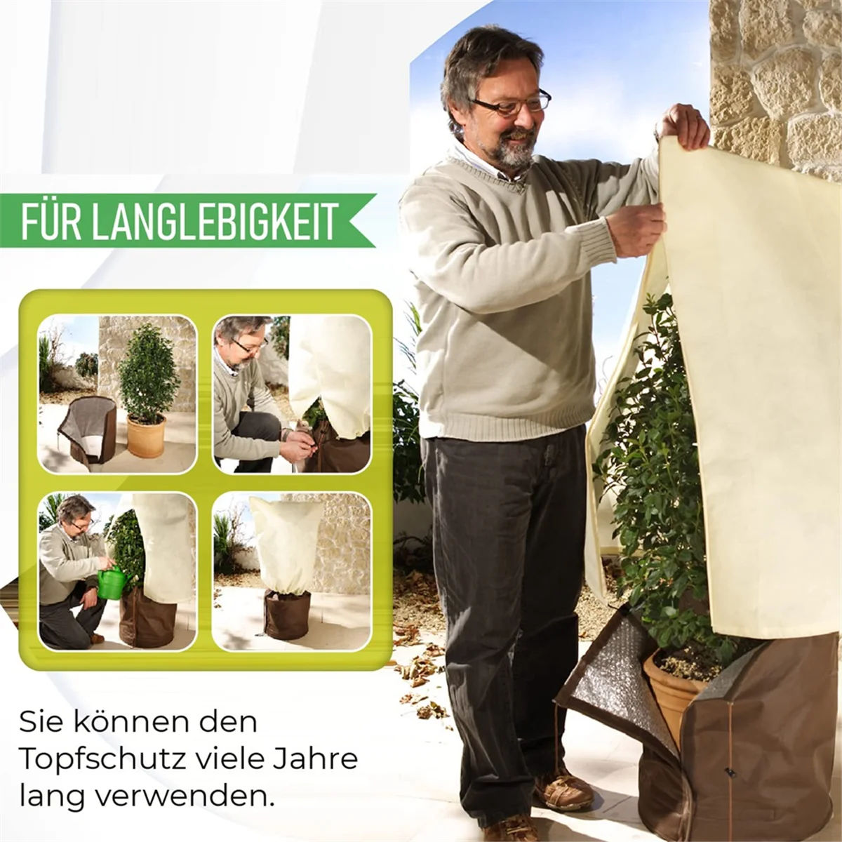 Protector térmico para plantas, protección para macetas, protección de invierno, protección contra el frío, protección contra heladas 50 x 70 cm