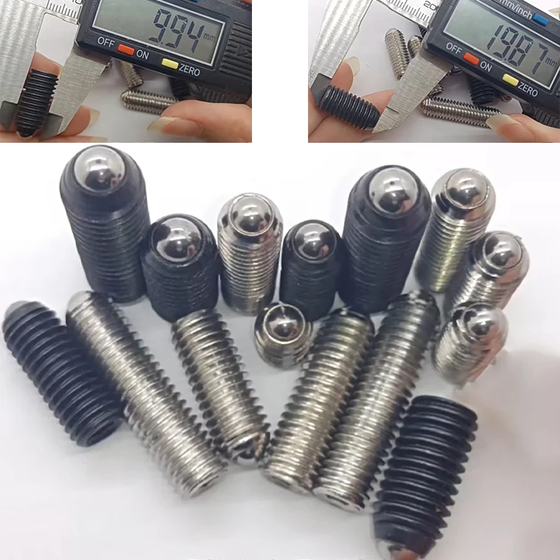 M2.5 M3 M4 M5 Grade 12.9 Hexagon Socket Spring Ball Plunger Point Set Screw 304 Stainless Steel Allen Wave Ball Positioning Bolt