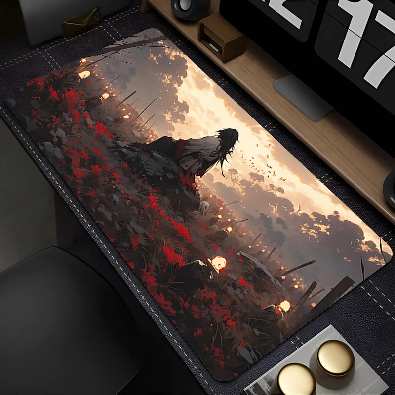 

Gaming Mouse Pad Hot Computer Office Game Table Mats Rubber Anti-slip Laptop Samurai HD Print Keyboard Mousepads Long Desk Pads
