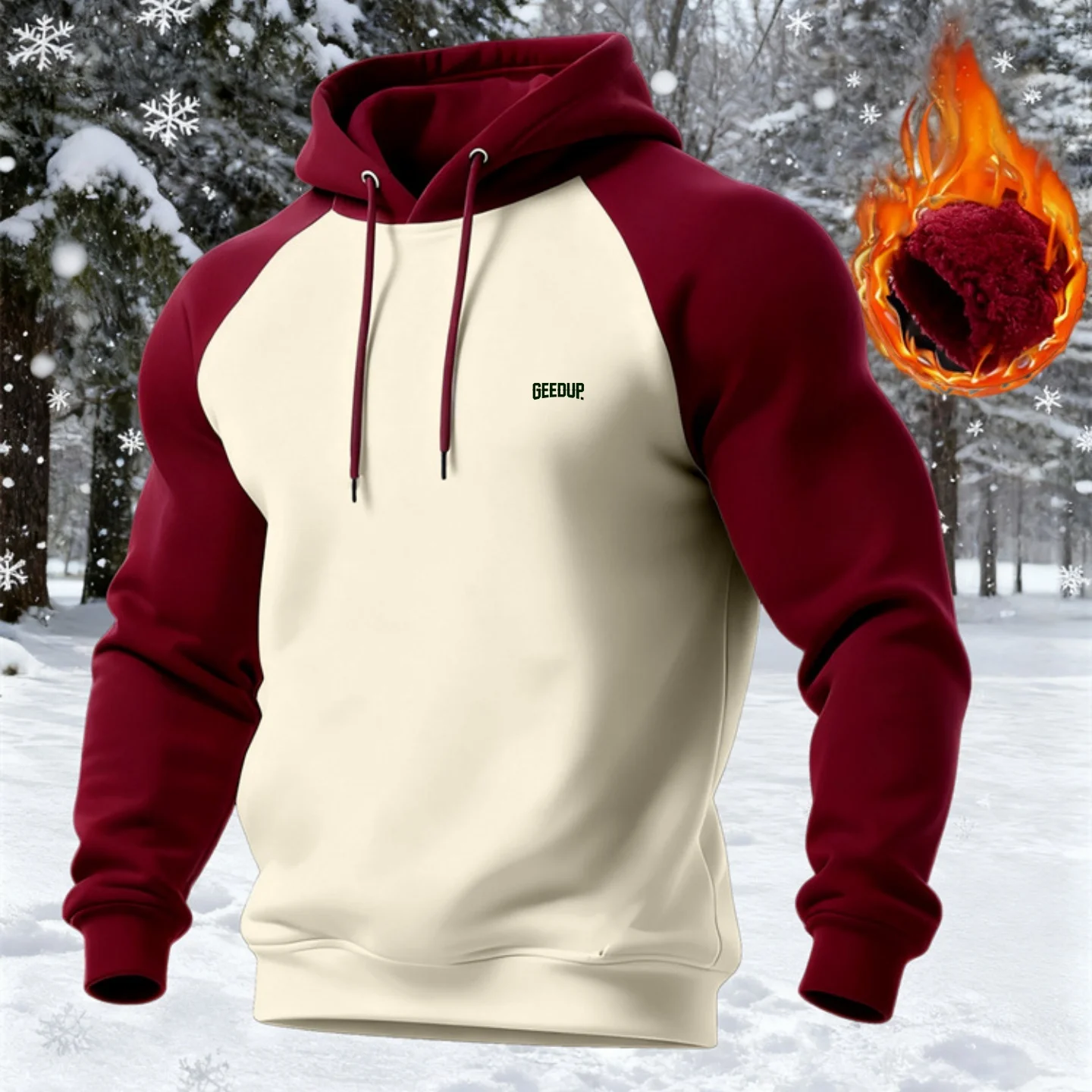 

Men's Casual Multi-color Sports Sweatshirt, Fashionable Thick Hooded Sweater For Autumn And Winter, Warm Pullover Shirt