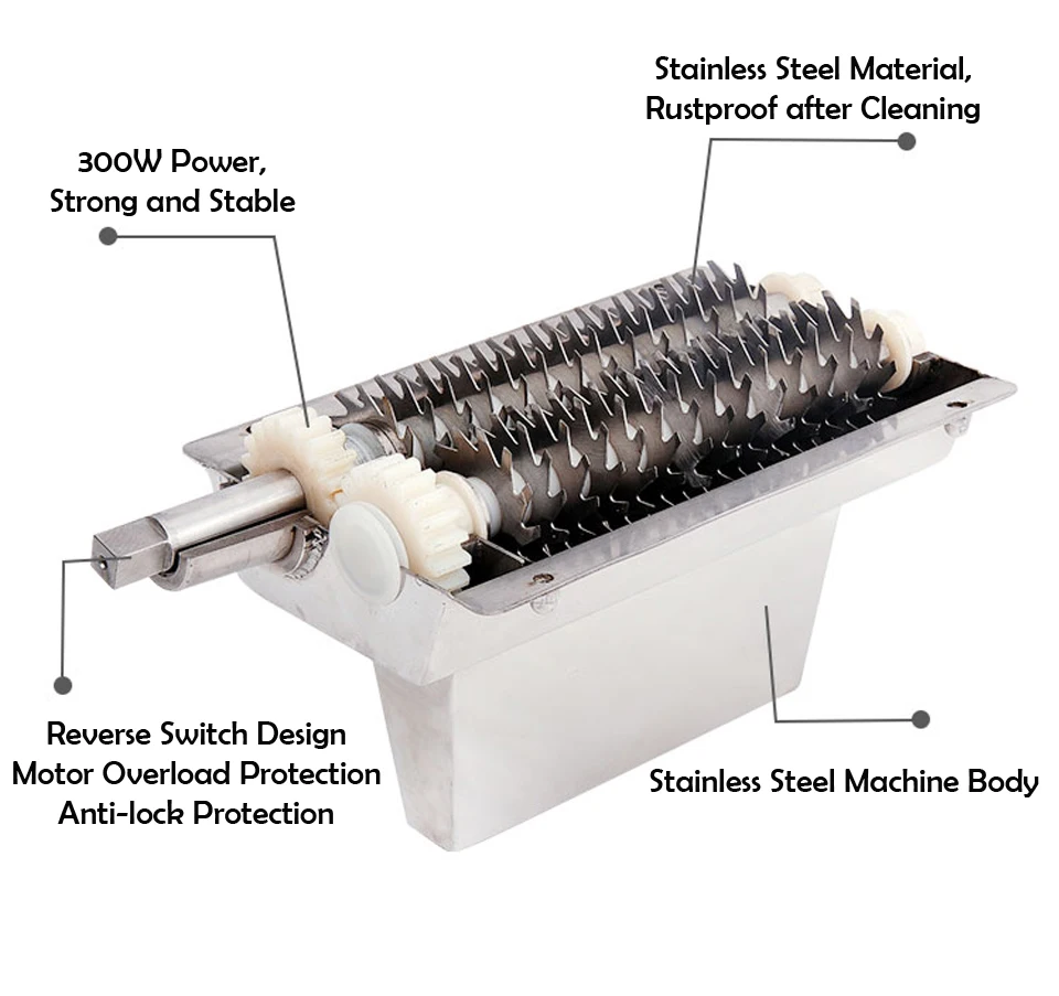 MTS737 Heavy-Duty Commercial Manual Meat Tenderizer Machine - Stainless Steel Kitchen Appliance For Enhanced Beef Texture