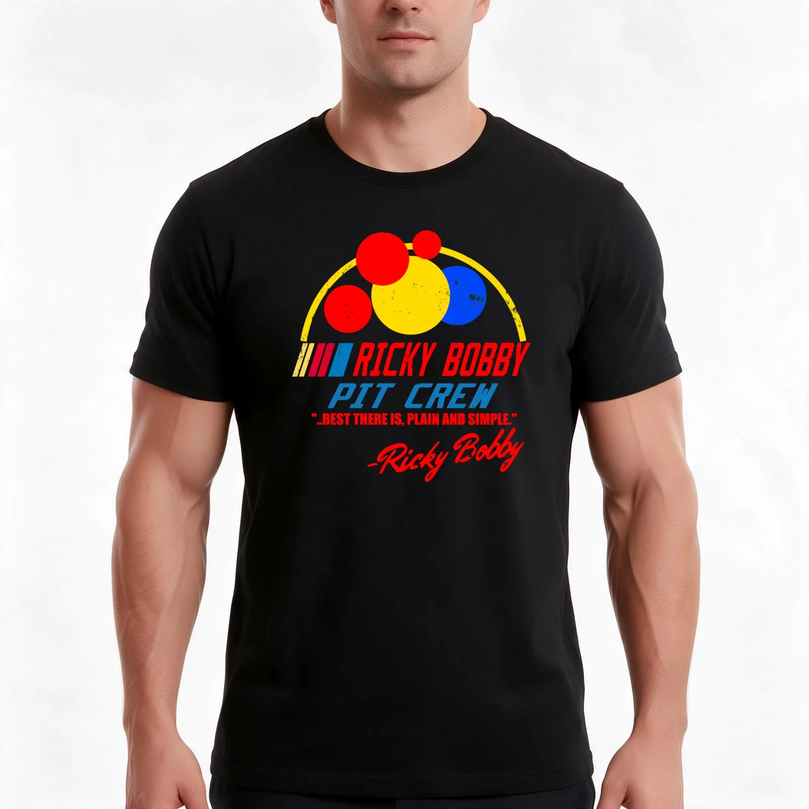 Vintage Ricky Bobby - Pit Crew - Best There Is, Plain and Simple - Superior Graphics T-Shirt, Summer Casual Cotton Tee