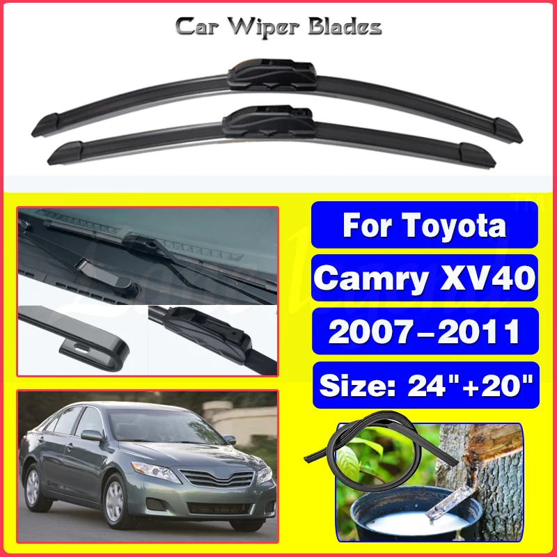 

Front Wipers For Toyota Camry XV40 2007-2011 Wiper Blade Rubber 24"20" Car Windshield Windscreen Accessories 2007 2008 2009 2010