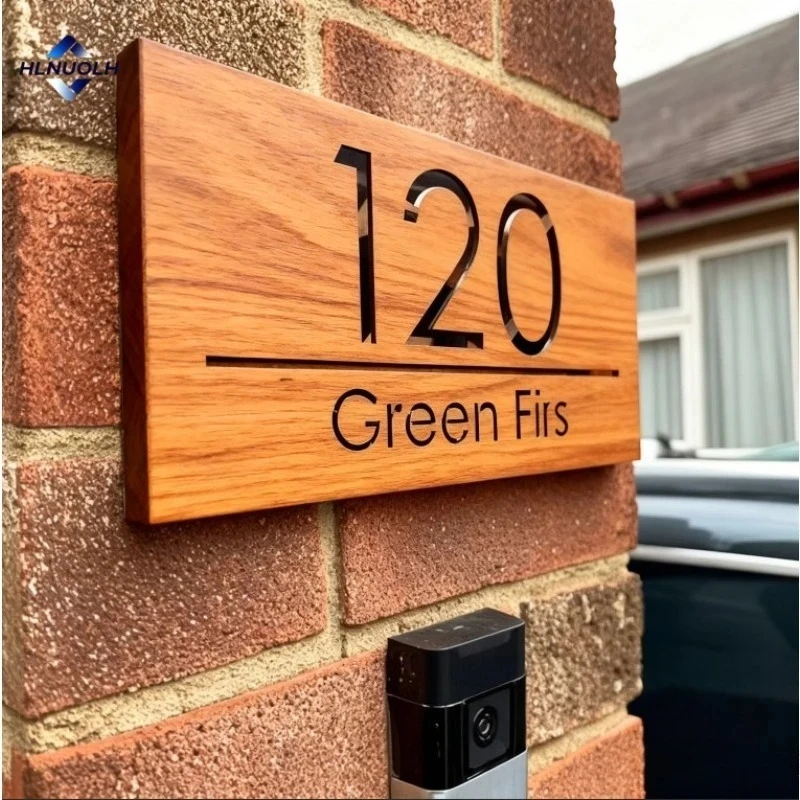 

Personalized Design Mailbox Sign Custom Wooded House Numbers Sign Address Plaque Laser Engraving Letter Home Outdoor Name Plates