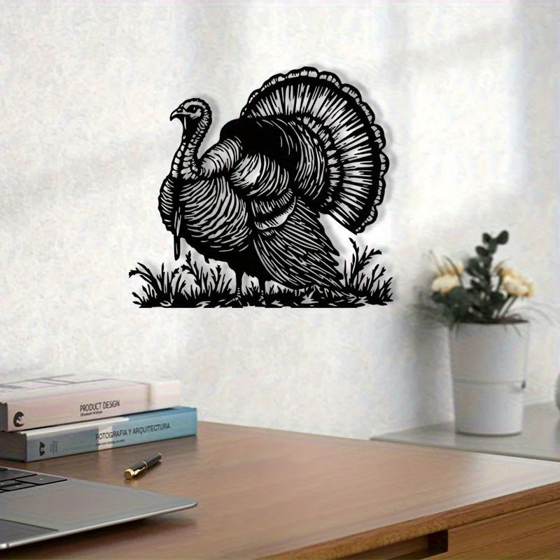 1Pieces  Black and White Pheasant Iron Wall Art - Powder coating process 1pc